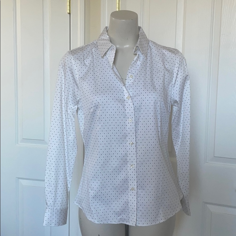 White dress shirt with dotted print